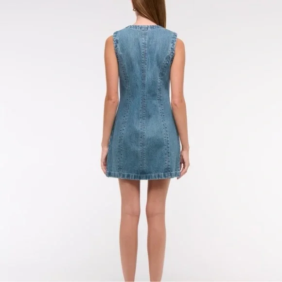 Abercrombie & Fitch Blue Denim Mini Dress - Medium Tall - Picture 2 of 6